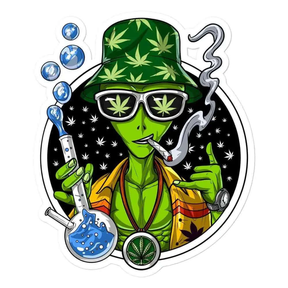 Alien Bong 4" Glossy Vinyl Sticker - Viking Lab Supply
