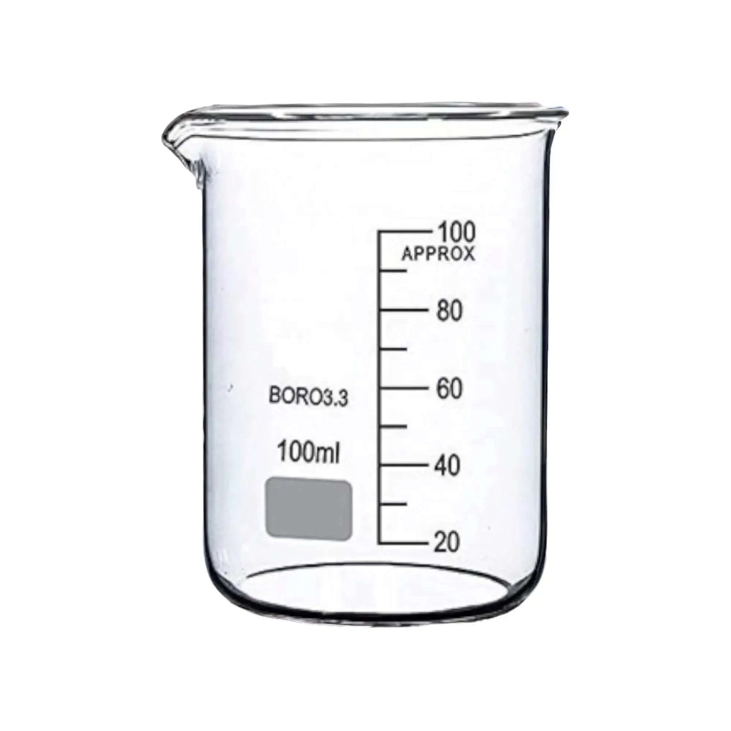 100ml borosilicate glass beakers for lab use with measurement markings