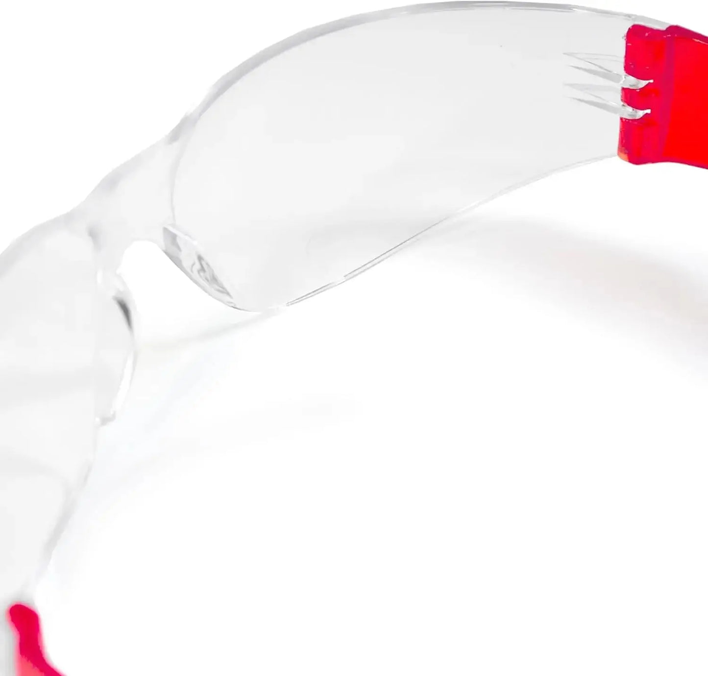 JORESTECH Eyewear Protective Safety Glasses, Polycarbonate Impact Resistant Lens (Clear, Red) Viking Lab Supply