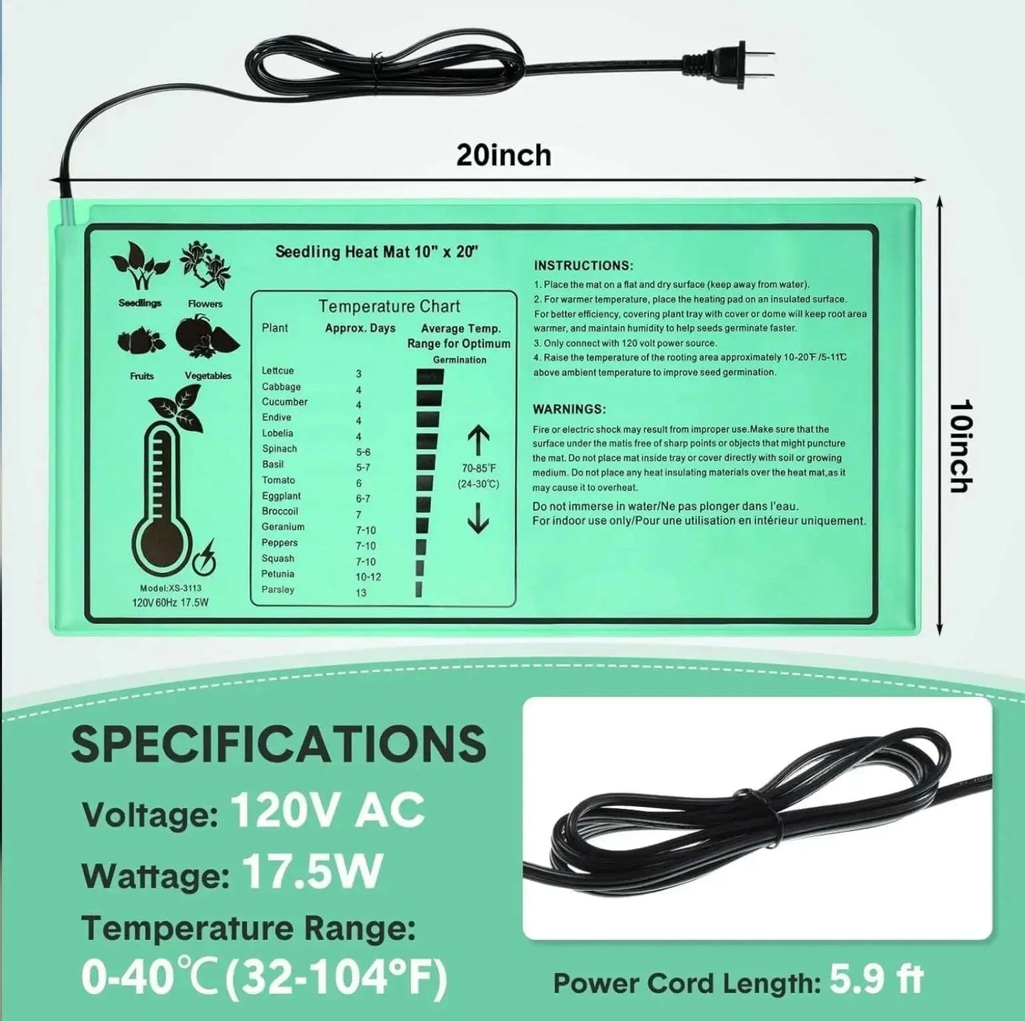Mycology and Plant Seed Starter Heat Pad - Viking Lab Supply