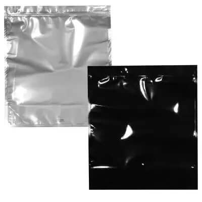 1 lb Mylar Bag - Smell Proof Resealable in silver and black