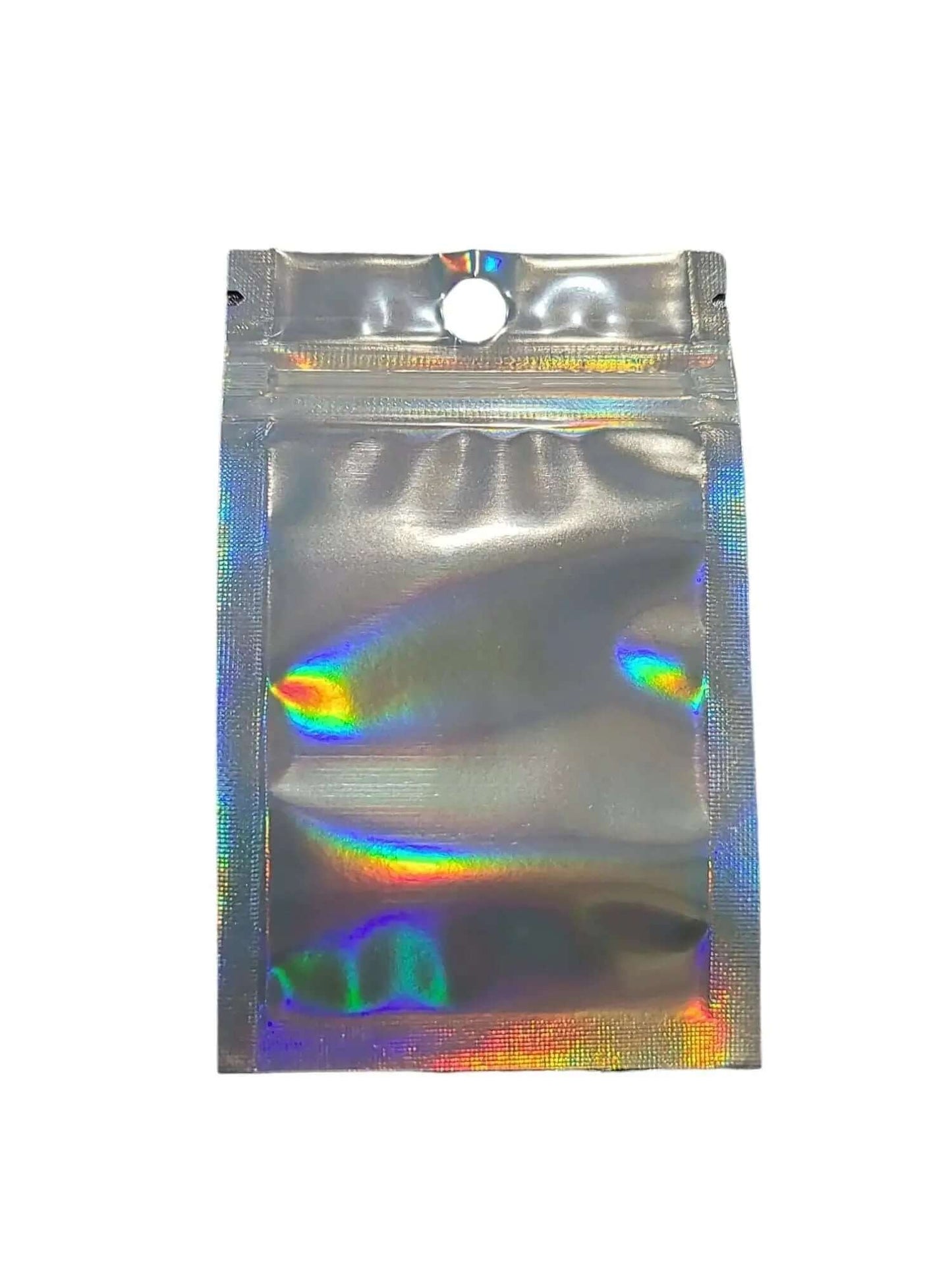 Holographic clear mylar preroll bag with window for disposable vapes and cartridges