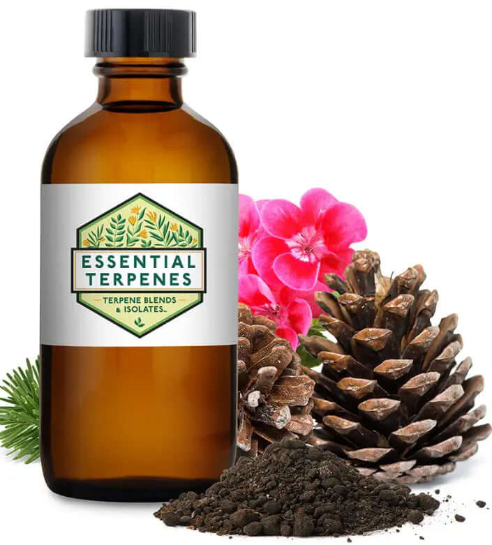 Mystic Mist - Essential Terpenes bottle with earthy and floral elements, sativa-dominant hybrid aroma enhancer