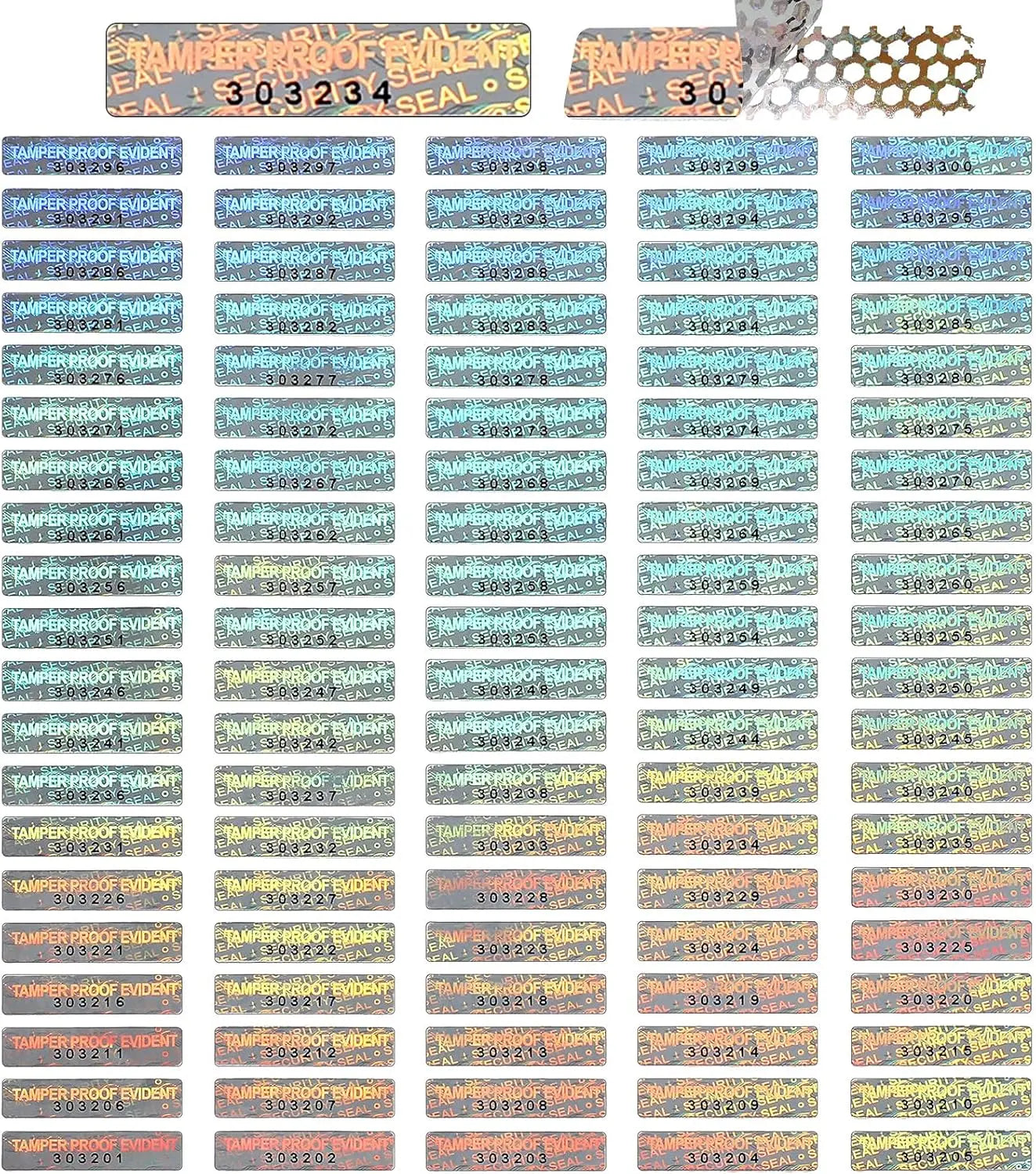 Silver Security Tamper Evident Seals Stickers Void Original Genuine Authentic Hologram Labels Viking Lab Supply