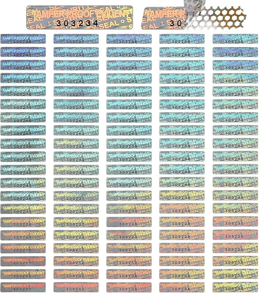 Silver Security Tamper Evident Seals Stickers Void Original Genuine Authentic Hologram Labels Viking Lab Supply