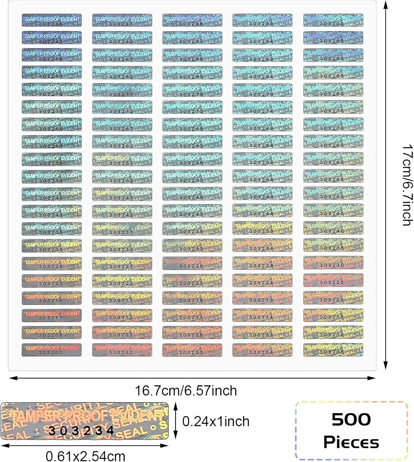 Silver Security Tamper Evident Seals Stickers Void Original Genuine Authentic Hologram Labels Viking Lab Supply