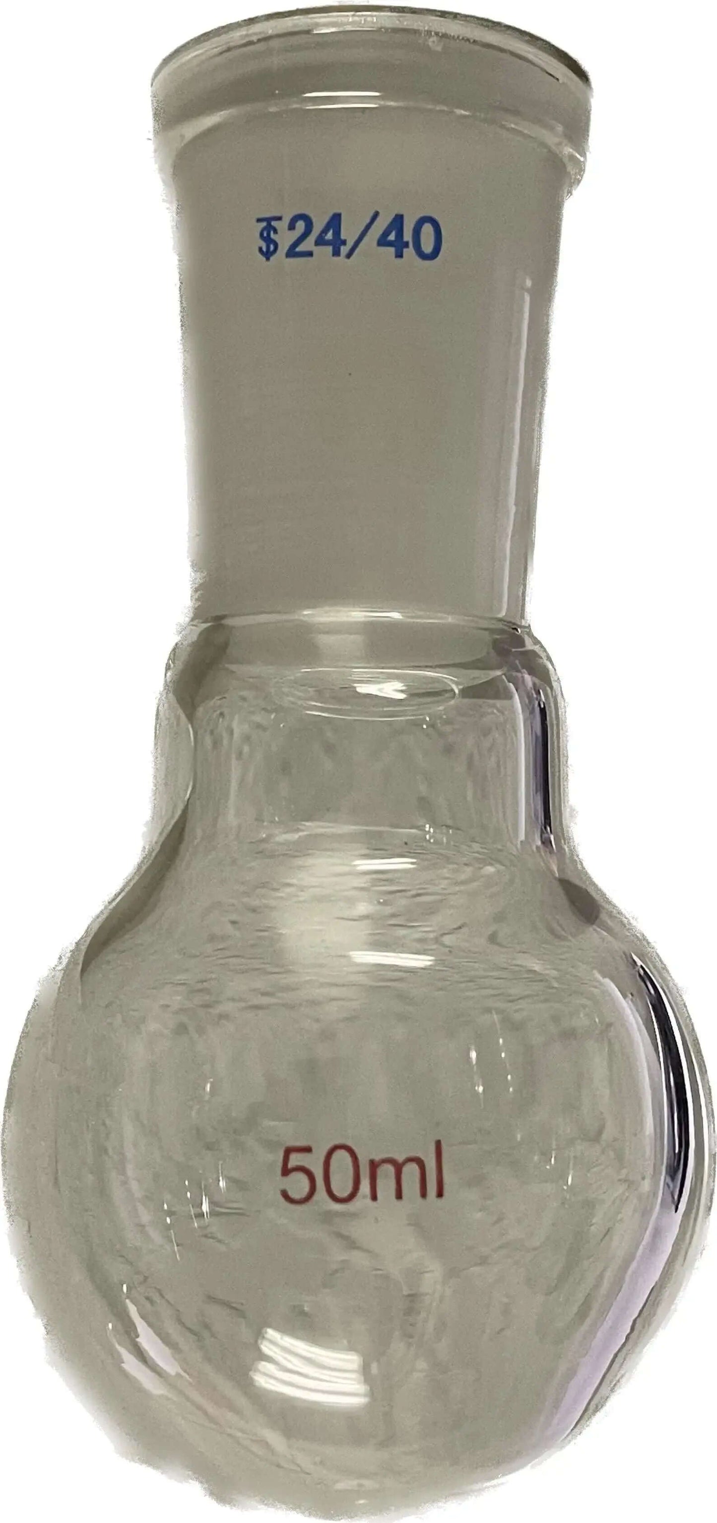 Single Neck Flask - 50 mL 24/40 borosilicate glass laboratory flask