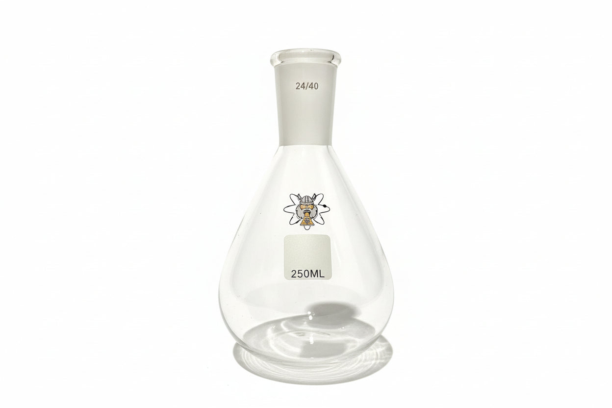 Single Neck Pear Flask - 250ml with 24/40 joint size made of borosilicate 3.3