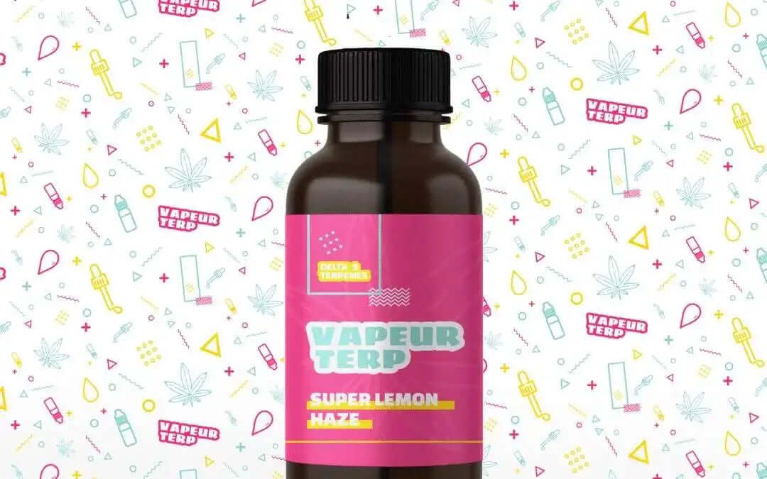 Bottle of Super Lemon Haze Delta 9 brand 4ml Premium Terpene Extract with vibrant packaging.