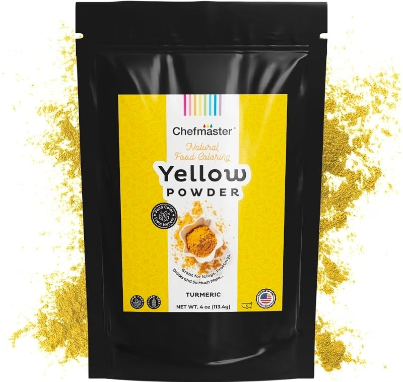 Tumeric Natural Dye for Textiles Soaps and Cosmetics in a yellow powder form for vibrant natural coloring.