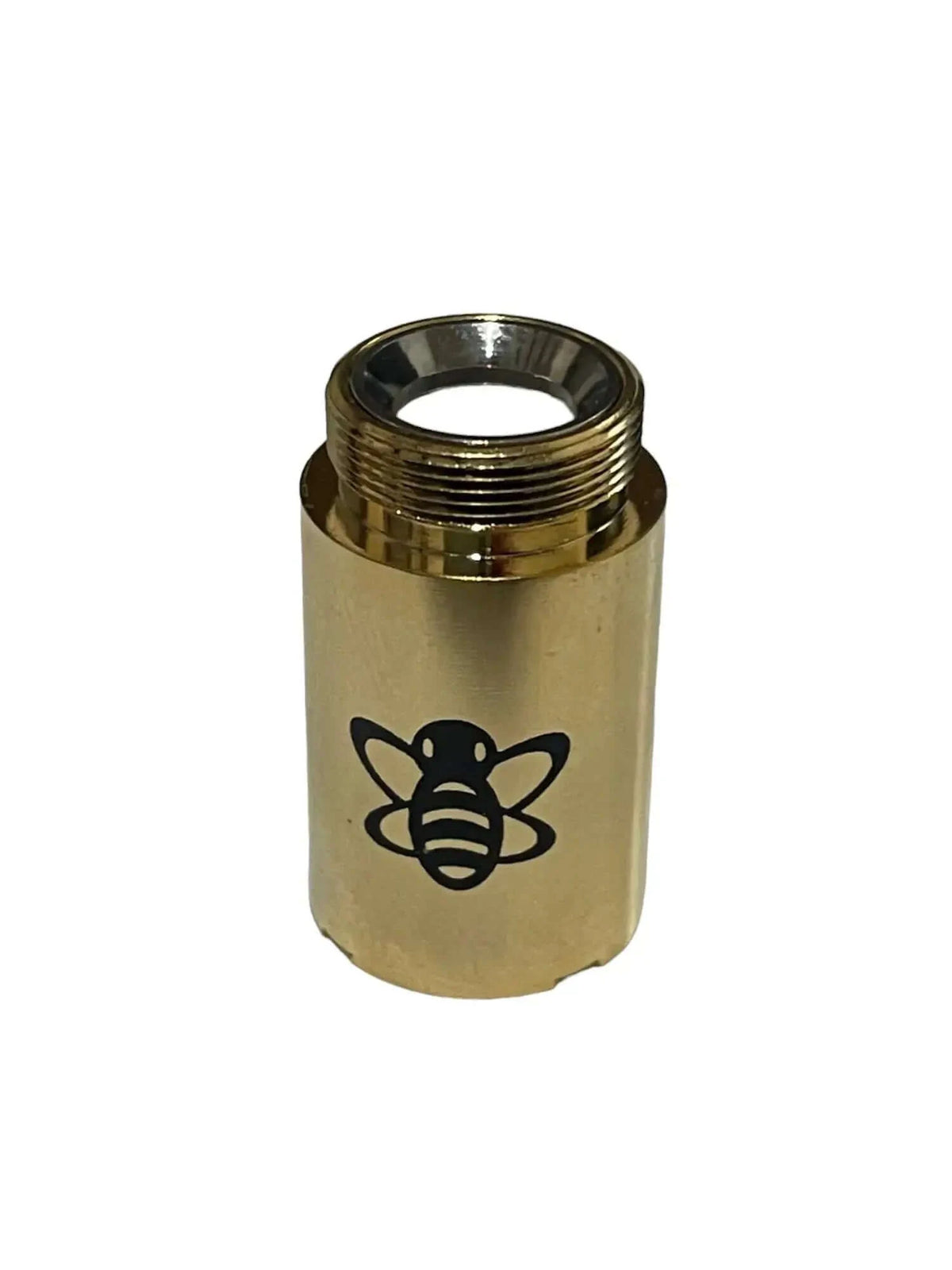 Daborizer Dual Quartz & G2 Titanium Skillet with bee logo, designed for concentrate use, fits 510 batteries.