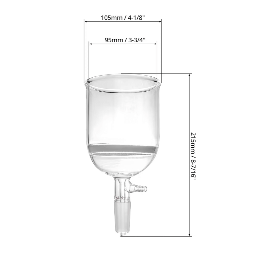 500ml Filtering Buchner Funnel Medium Frit available at Viking Lab Supply.