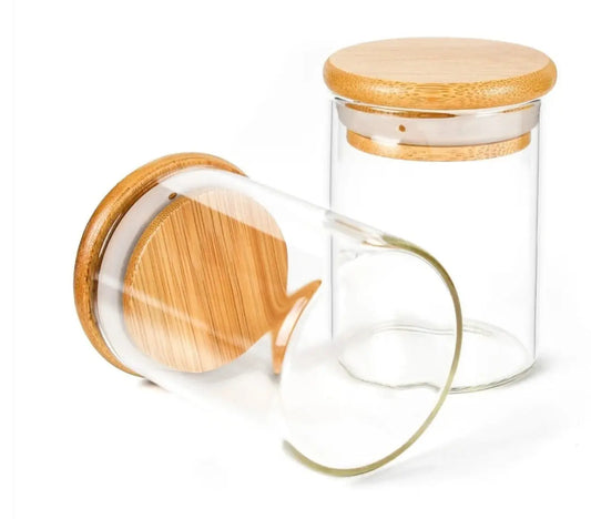 Glass Jar w/ Wooden Lid (4oz) - Viking Lab Supply