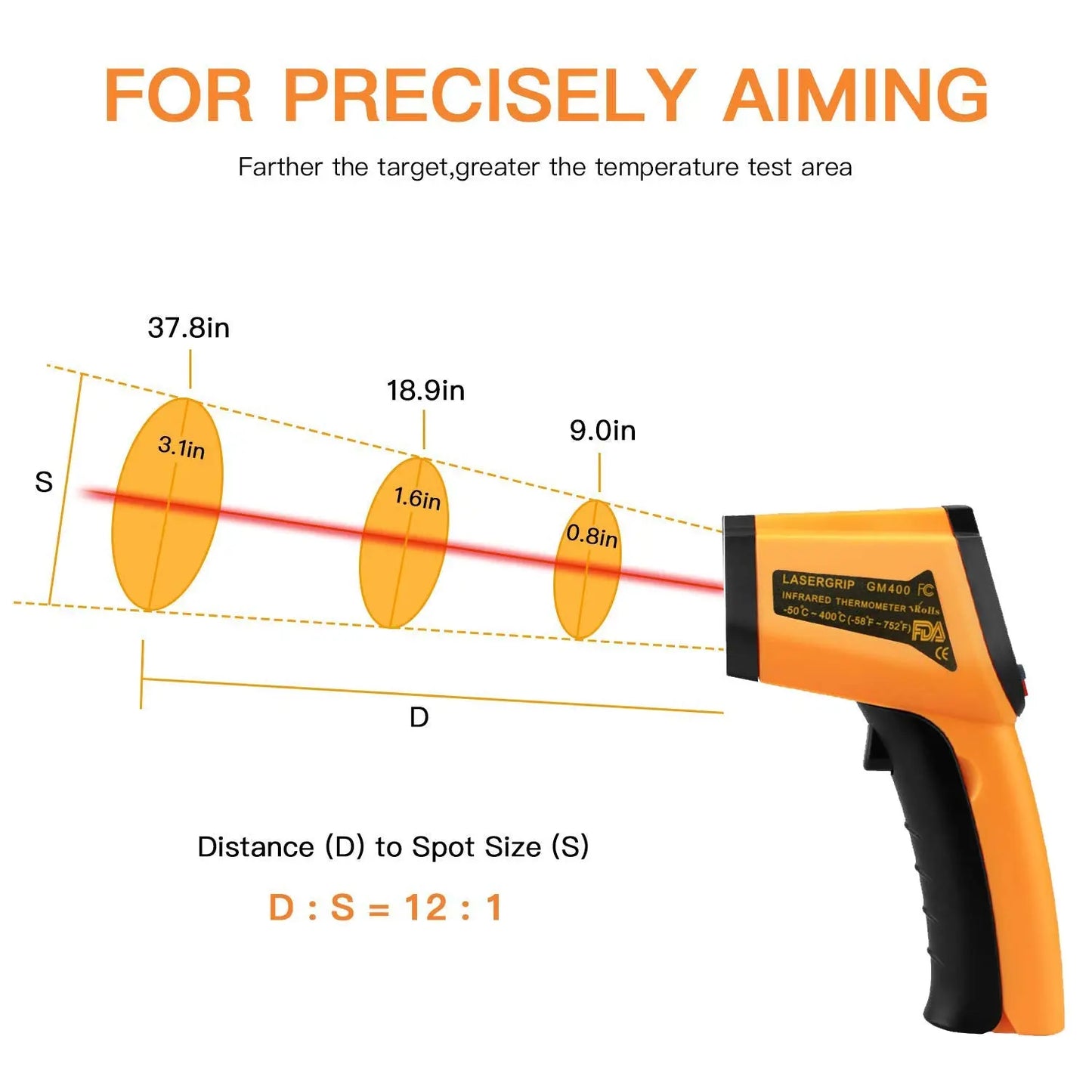 Infrared Thermometer -50°C to 500°C(-58°F to 752°F) - Viking Lab Supply