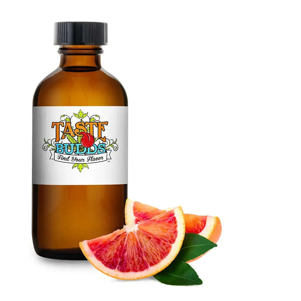 Blood Orange terpenes MCT Blend bottle by Taste Budds with fresh blood orange slices