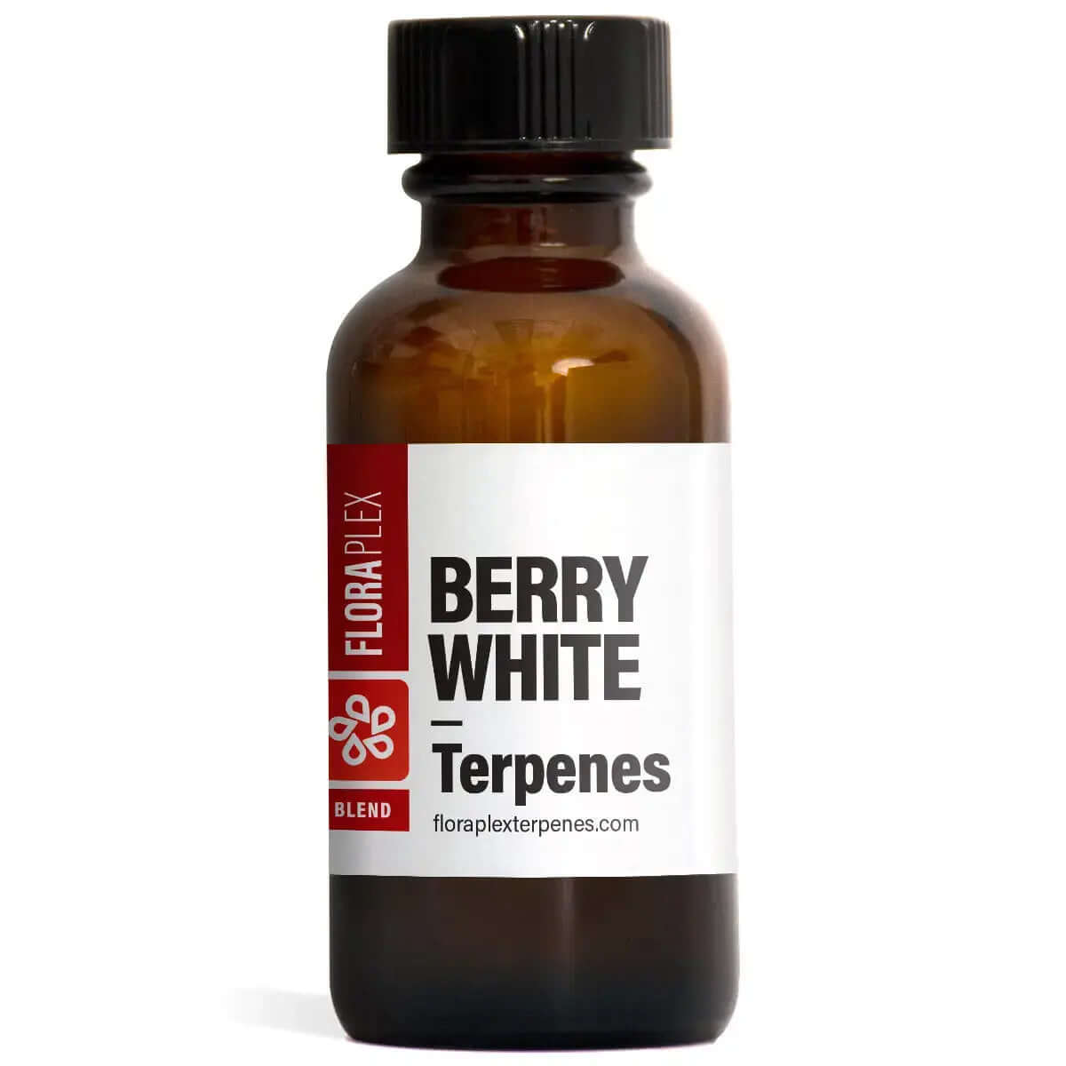 Bottle of berry white terpenes by Floraplex, 15ml size with label visible.