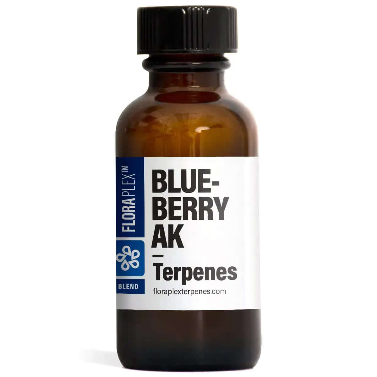 15ml bottle of blueberry ak terpenes by Floraplex with musky berry aroma