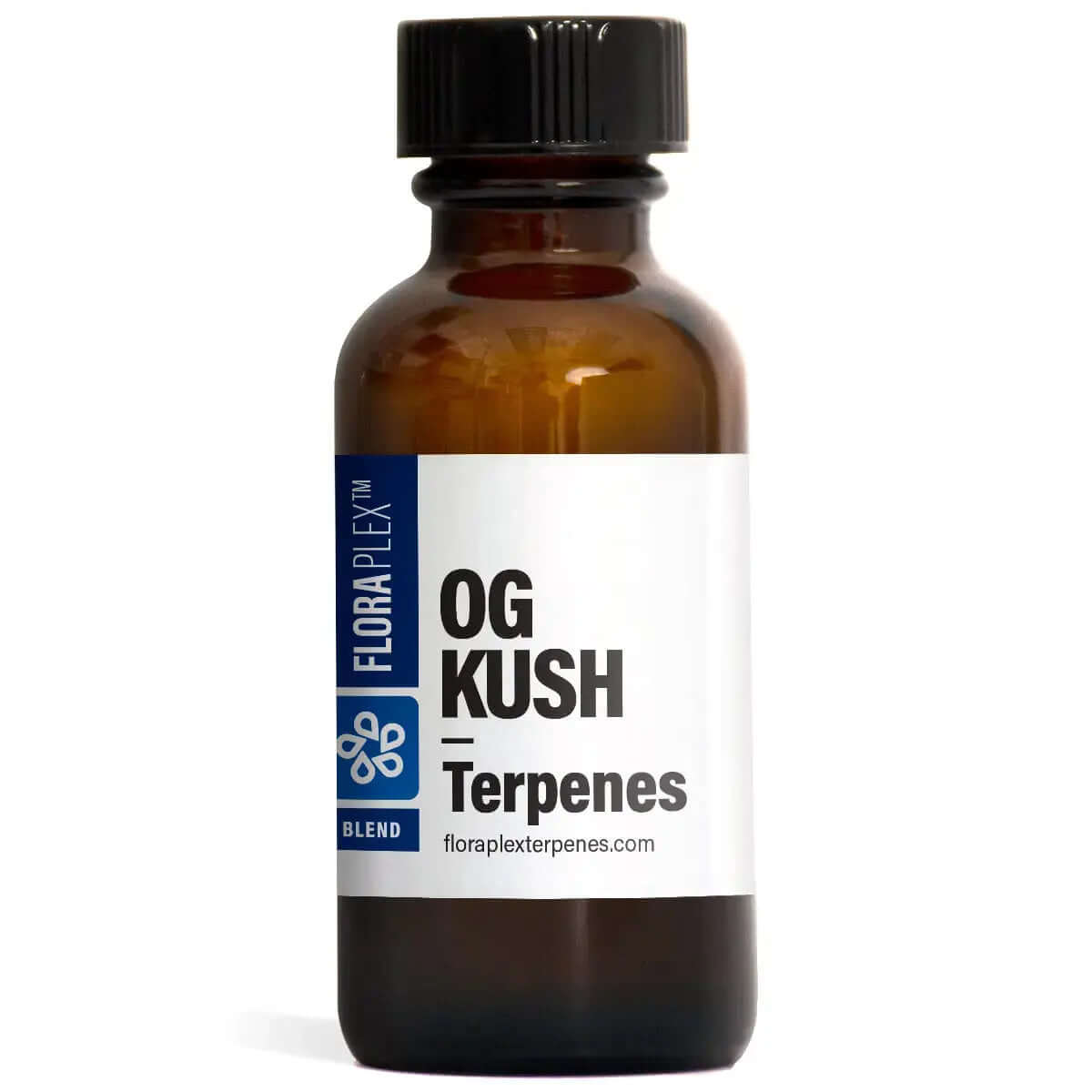 Floraplex - OG Kush - 15ml famous strain bottle showing earthy pine and sour lemon scent profile.