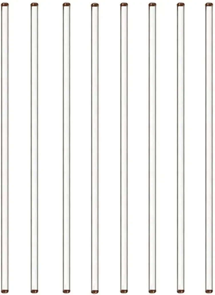 Glass Stirring Rod - 250mm labware with 6mm diameter, set of smooth glass rods displayed vertically.