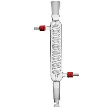Graham Style Coiled Condensor - 200mm - 24/40 joint laboratory equipment for efficient cooling.