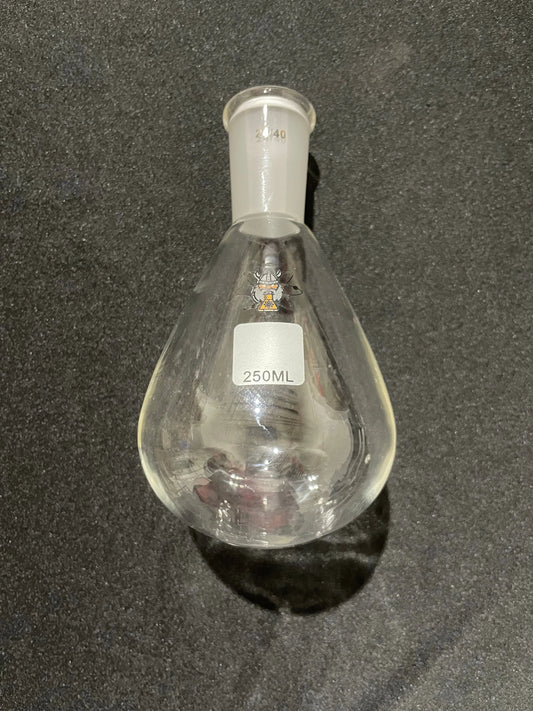 Single Neck Pear Flask - 250ml - (24/40) - Viking Lab Supply