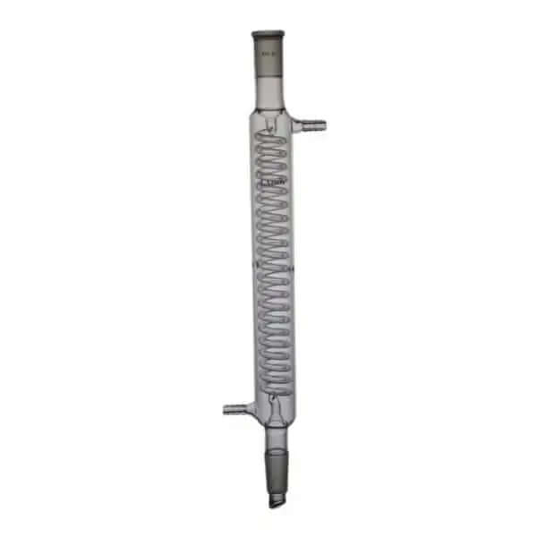 Reflux Condenser - 100mm 24/40 joint made of transparent glass for laboratory use.