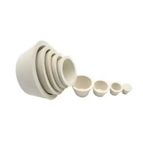Set of 6 buchner adapter rubber filter adapters in various sizes.
