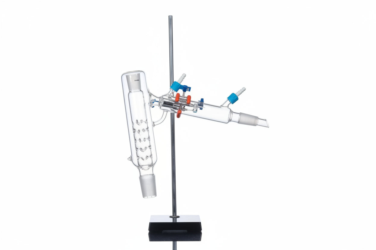 SPD Short Path Distillation Heads by VIKING GLASSWORX for precision laboratory distillation processes.