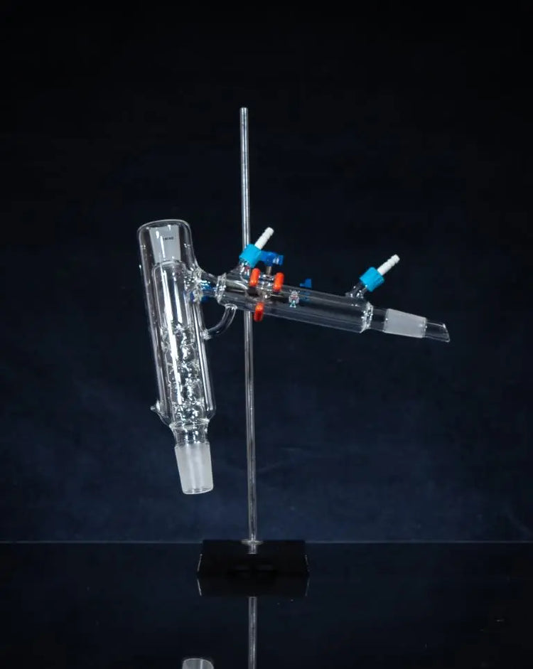 Short Path Distillation Heads for precise and efficient laboratory use, enhancing cannabis concentrate and chemical compound processing.