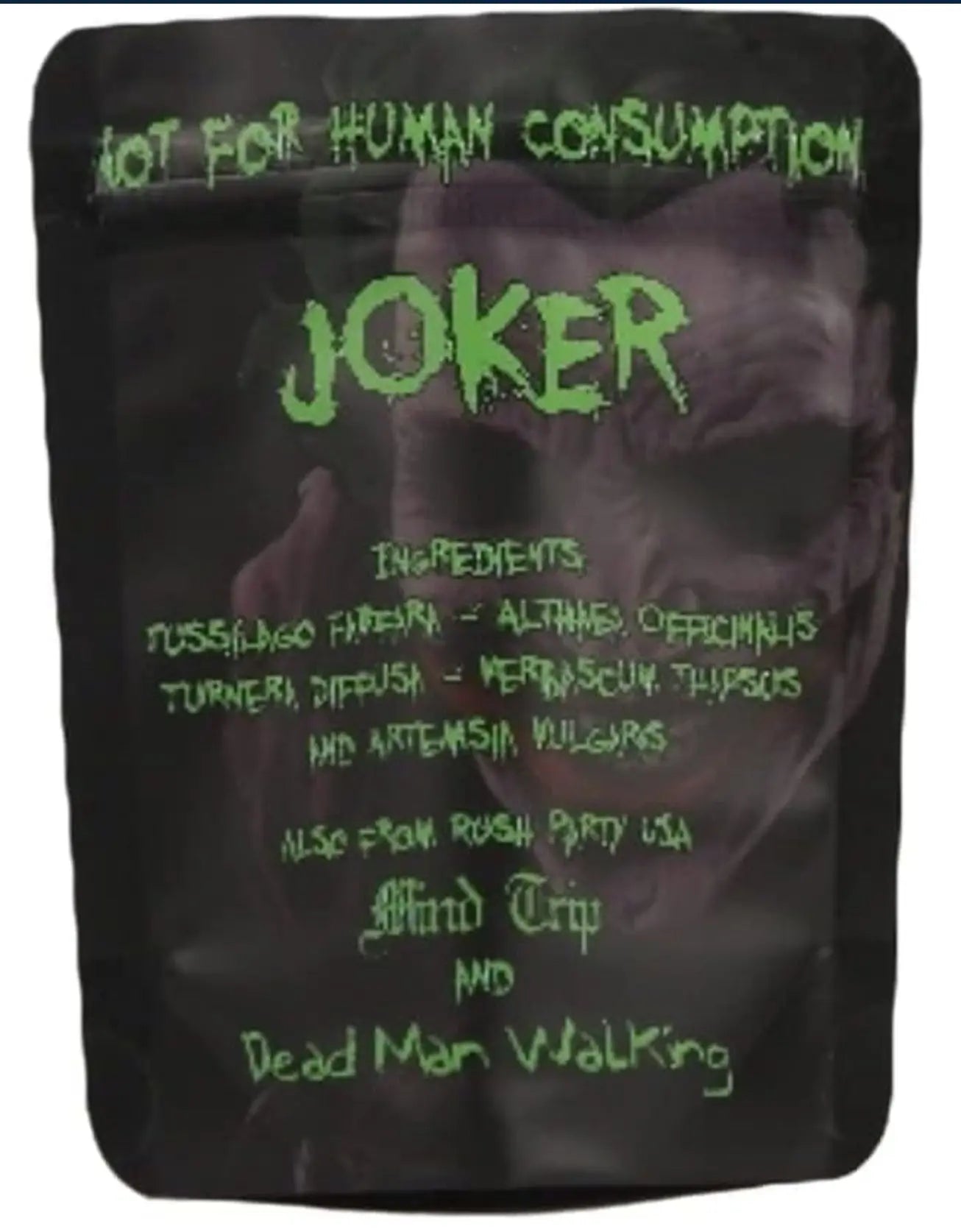 Joker Printed 3.5g Resealable Mylar Bags sold here