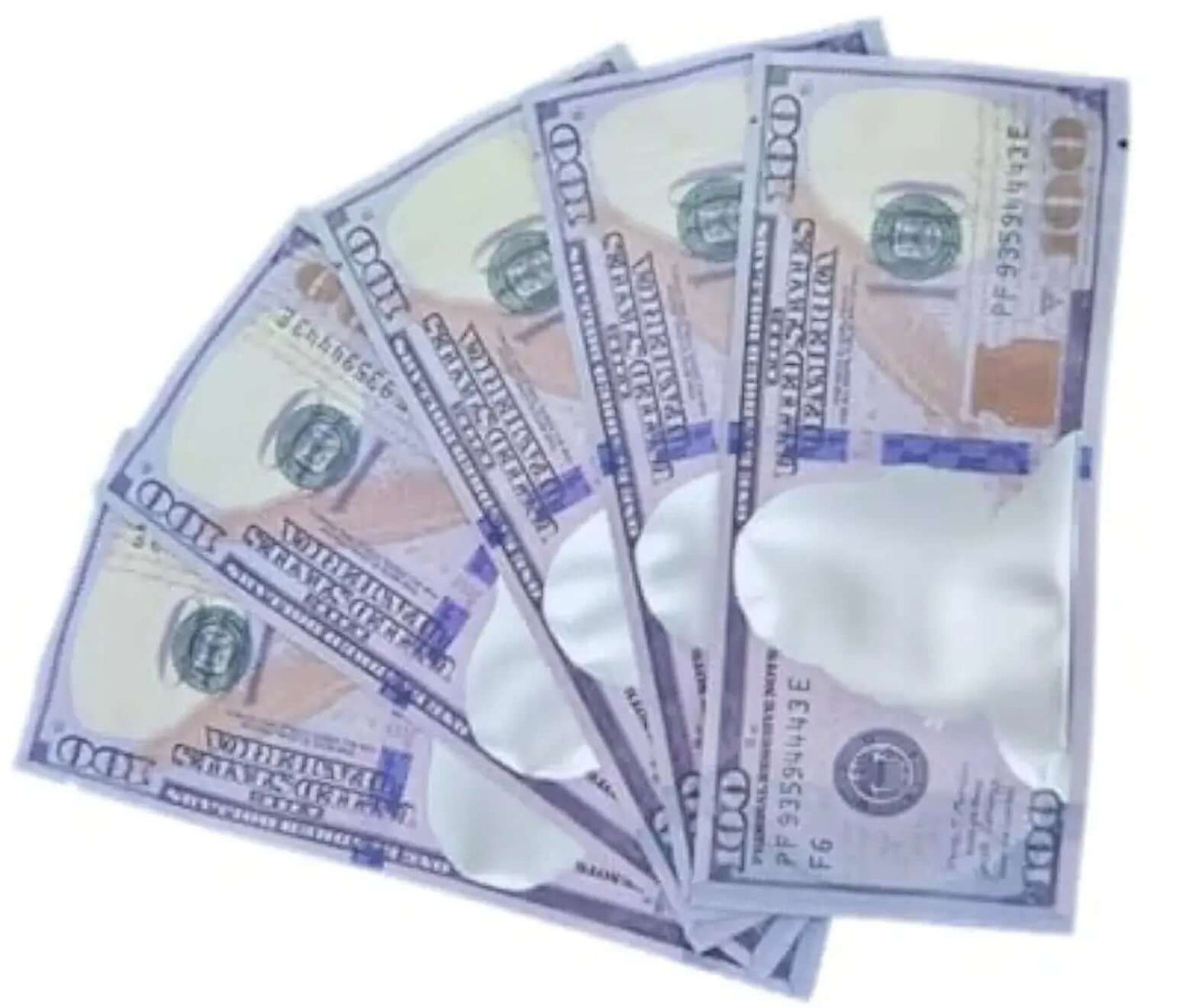 $100 with window Printed 3.5g Resealable Mylar Bags