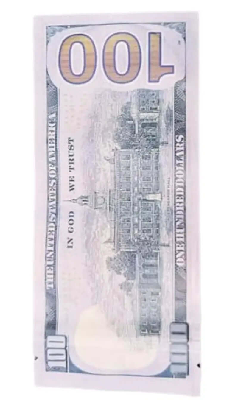 $100 with window Printed 3.5g Resealable Mylar Bags