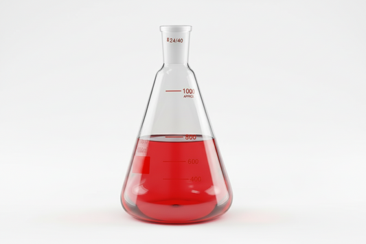 Borosilicate 1000ml Erlenmeyer Flask with 24/40 connector, ideal for high and low temperature resistance and chemical applications.