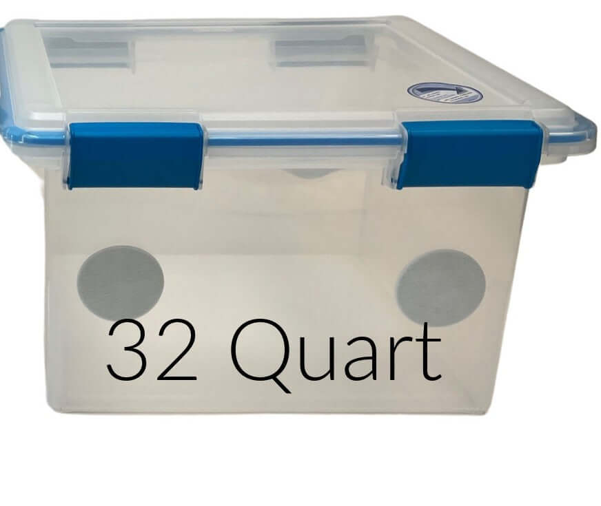 32 quart Mycology Fruiting Chambers with Filter Disks for controlled mushroom growing environment.