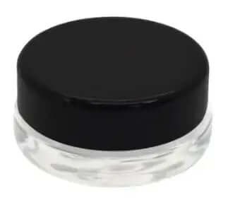 7ml-Extract-Jar-Glass-with-Top-Black-White for storing concentrates, featuring flat walled design and black lid for easy storage
