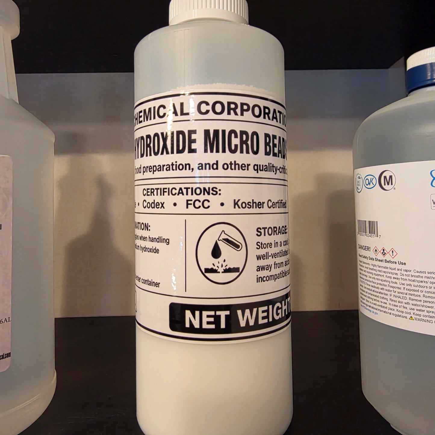 Bottle of Lye aka caustic soda aka sodium hydroxide