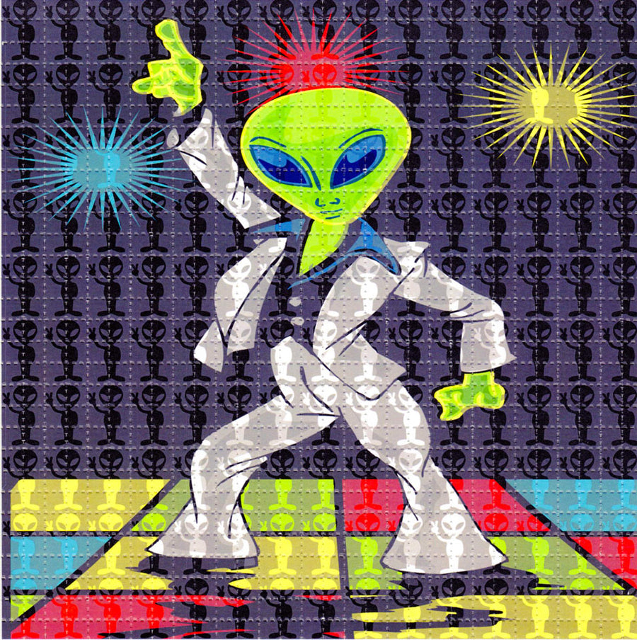 Blotter Art - acid free perforated blotter paper featuring a dancing alien design
