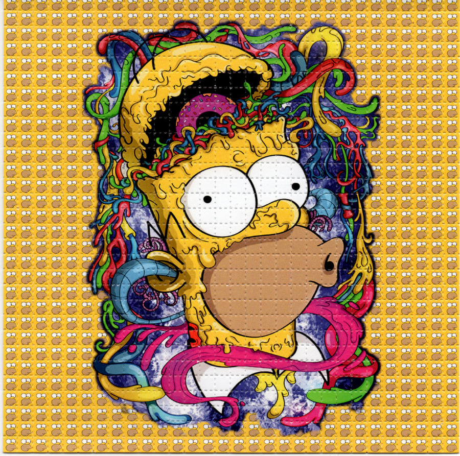 Blotter Art - acid free perforated blotter paper featuring colorful abstract character design, 7.5x7.5 inch, 900 perforated tabs