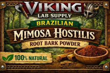 Mimosa Hostilis Root Bark Powder packaging from Brazil, 100% natural and organic, Viking Lab Supply