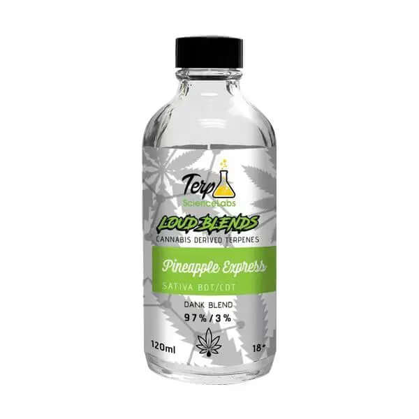 TS Labs Pineapple Express x CDT reference bottle labeled 120mL; listing size 10mL