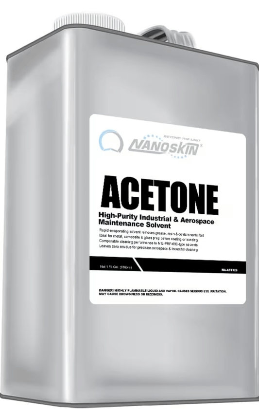 Scientific grade acetone 1 gallon available at Viking lab supply