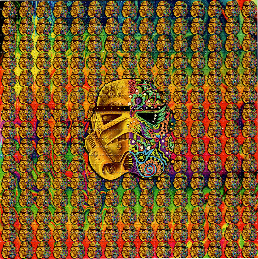 Blotter Art - acid free perforated blotter paper with colorful abstract design featuring intricate patterns.