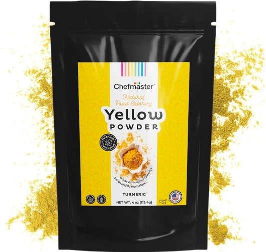 Tumeric Natural Dye for Textiles Soaps and Cosmetics in a yellow powder form for vibrant natural coloring.