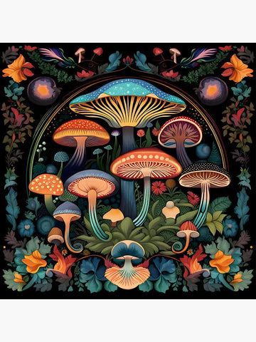 Trippy Mushroom 4" Glossy Vinyl Sticker
