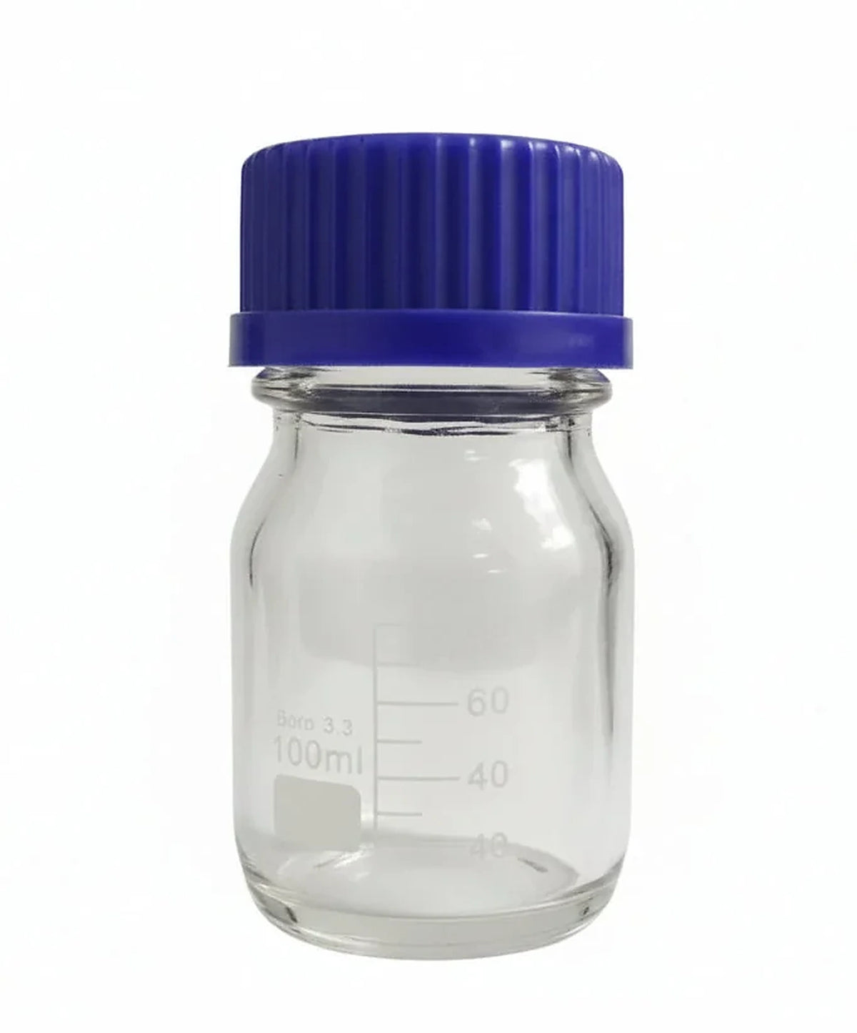 Borosilicate media Bottle 100ml with blue cap