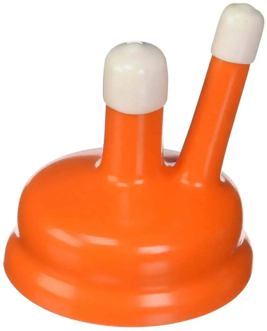 Orange dual-spout carboy cap for compatible glass carboys