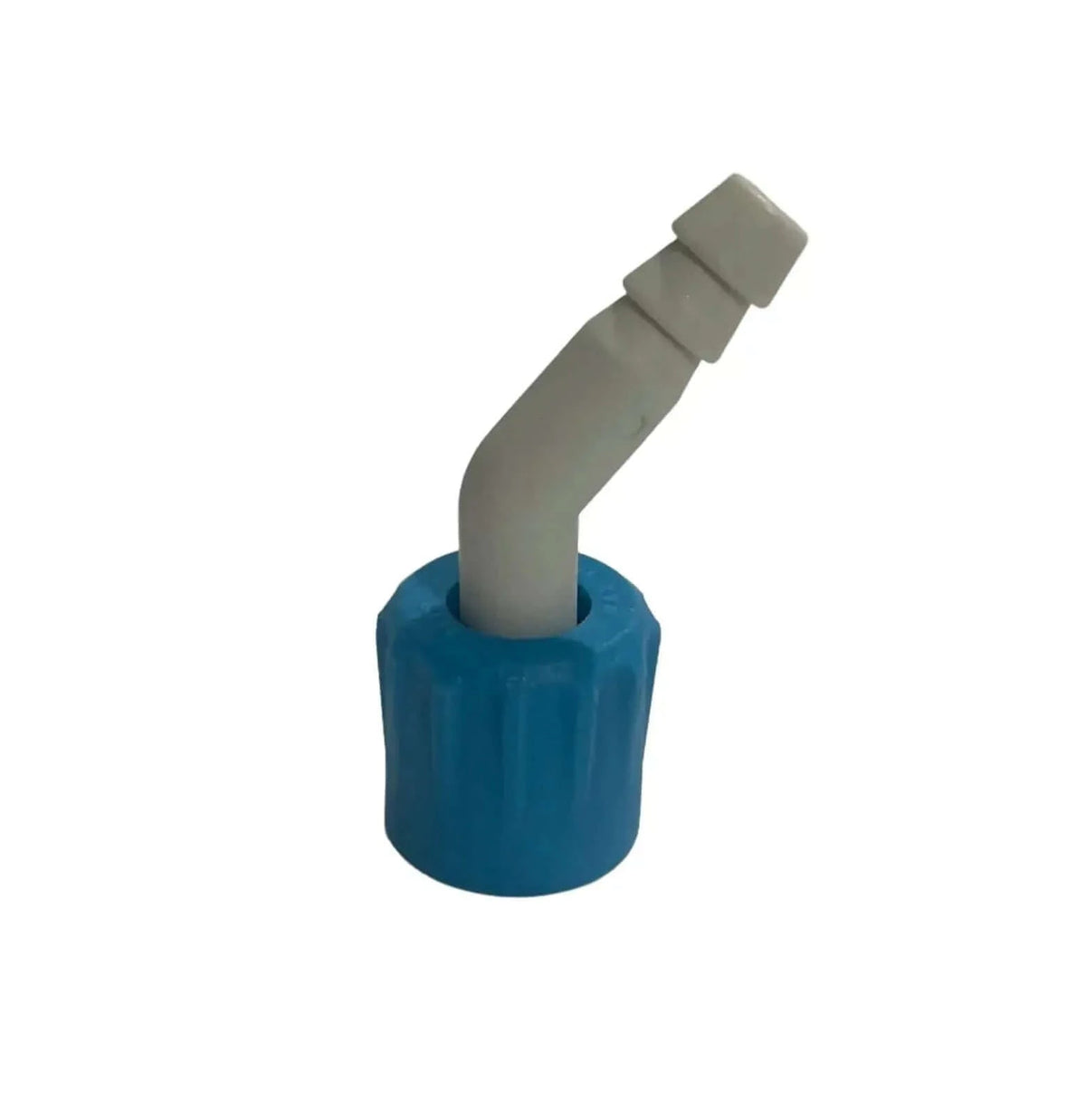 GL-14 Barb - Straight barb end with blue cap, designed for reliable connections in fluid systems.