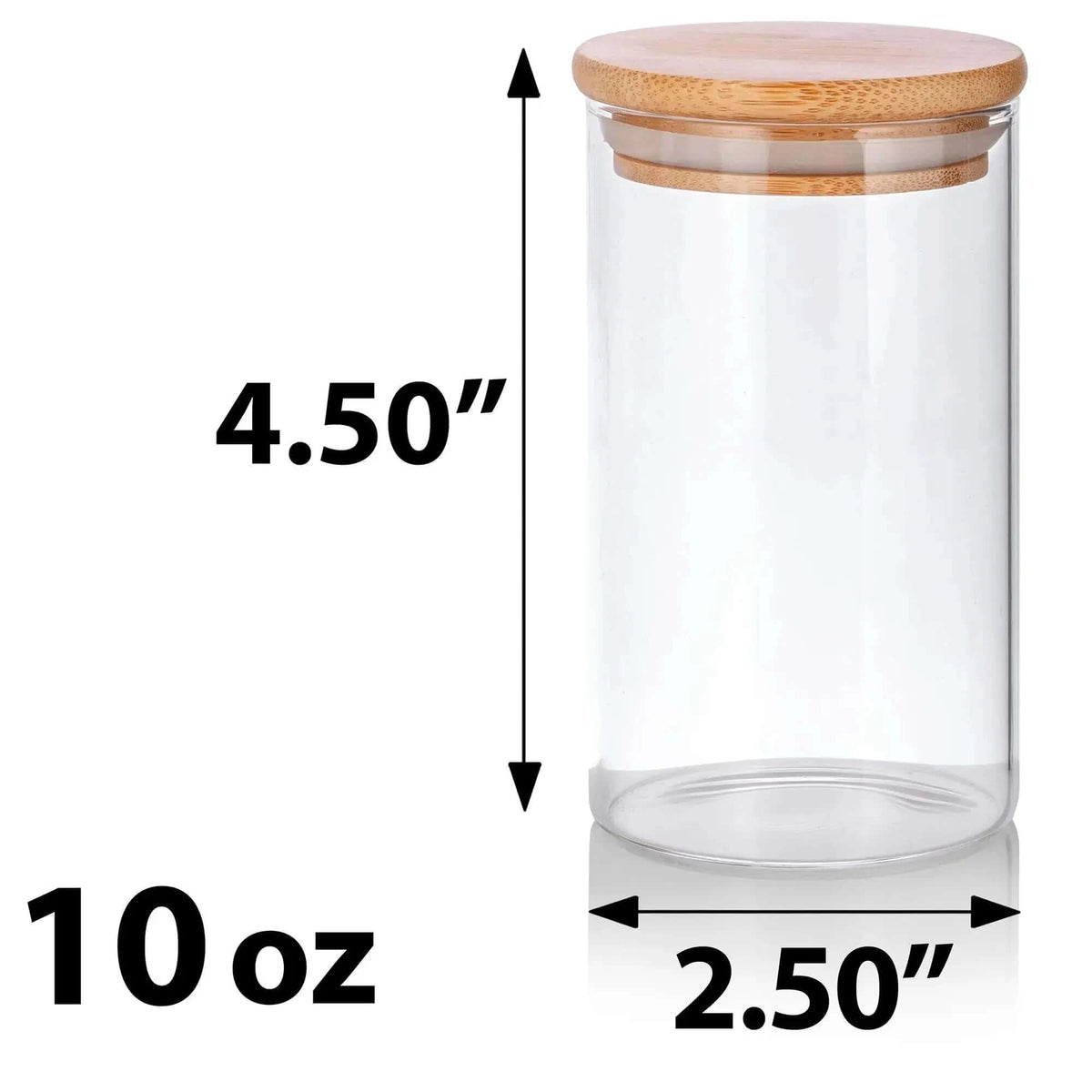Glass Jar with Wooden Lid 10oz - clear jar with wooden top