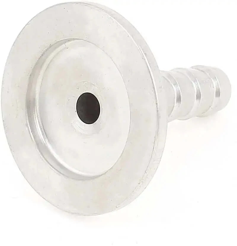 KF25 Flange to 10mm Hose Barb Adapter for Vacuum (Stainless Steel 304) shown in a white background.
