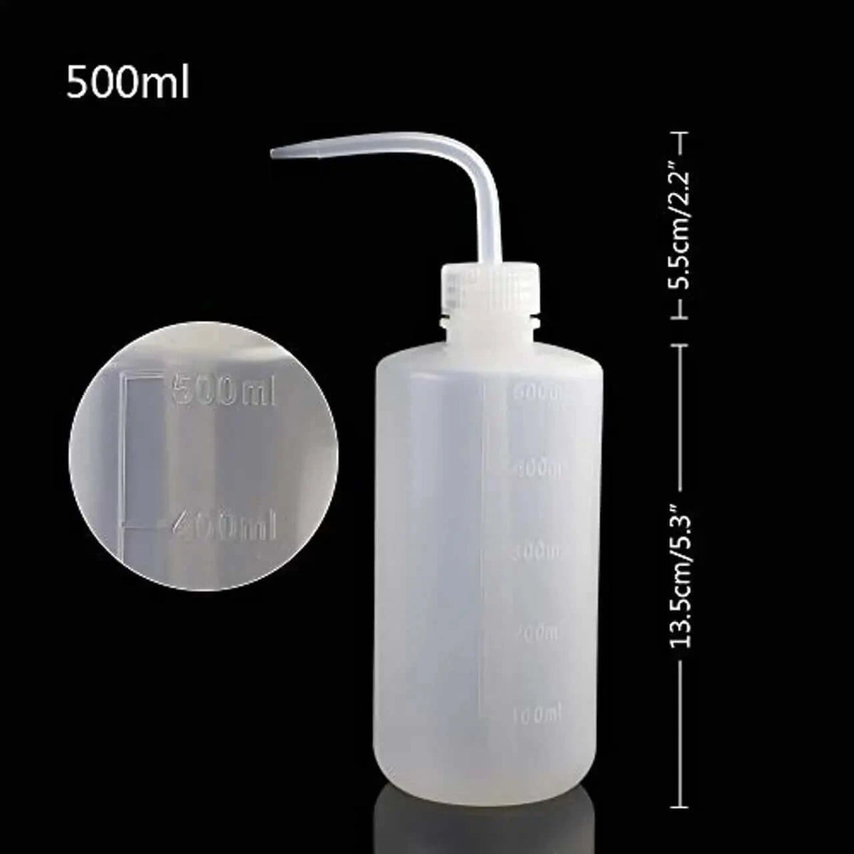 500 mL LDPE wash bottle with volume markings
